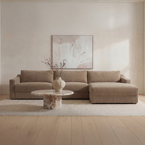 Moe's Farrow Sectional with Right Chaise in Taupe