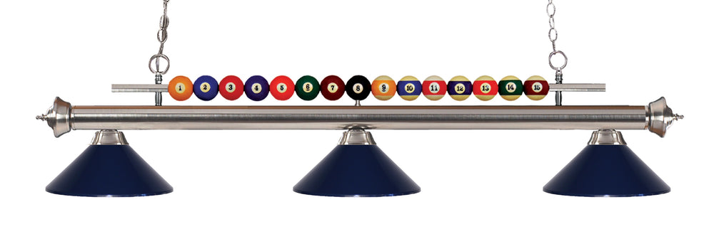 Shark 3 Light Billiard Light in Brushed Nickel Finish