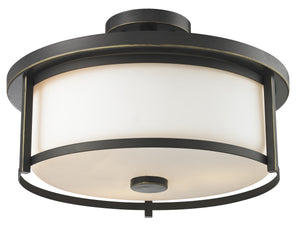 Savannah 3 Light Semi Flush Mount in Olde Bronze Finish