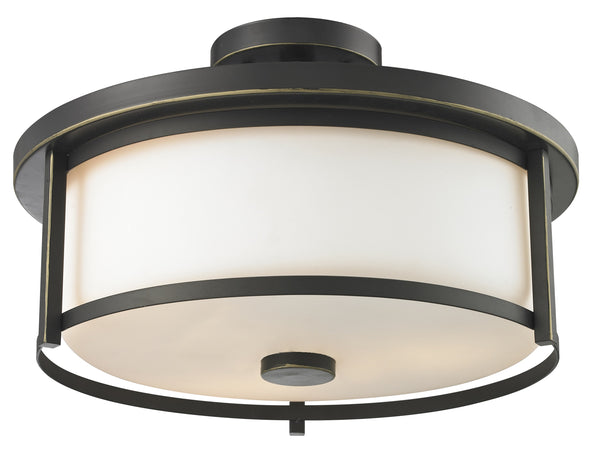 Savannah 3 Light Semi Flush Mount in Olde Bronze Finish