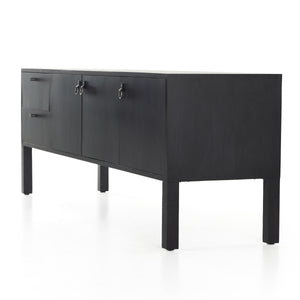 Isador Media Console In Black Wash Poplar