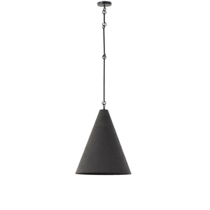 Grazia Pendant In Matte Black Plaster