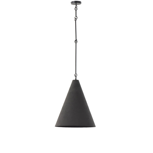 Grazia Pendant In Matte Black Plaster