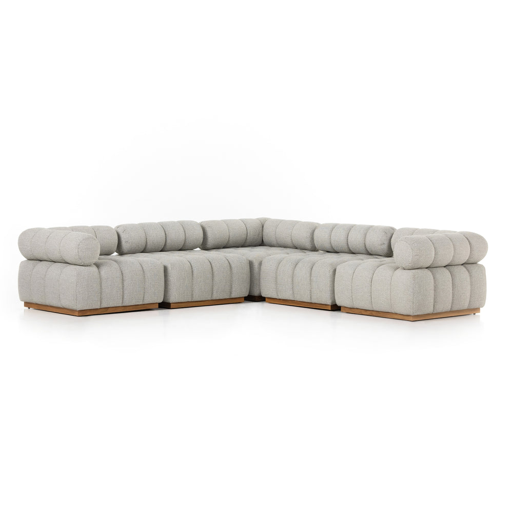 Roma Outdoor 5pc Sectional In Faye Ash
