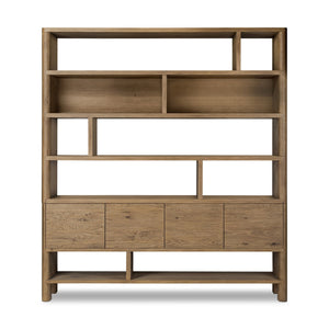 Noeline Wide Bookcase - Worn Oak