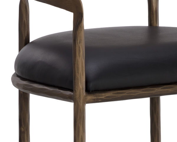 ZANATTA BARSTOOL - CHARCOAL BLACK LEATHER