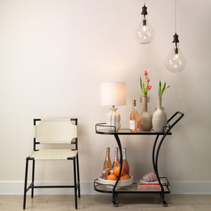 Asher Leather Dining Chair, White