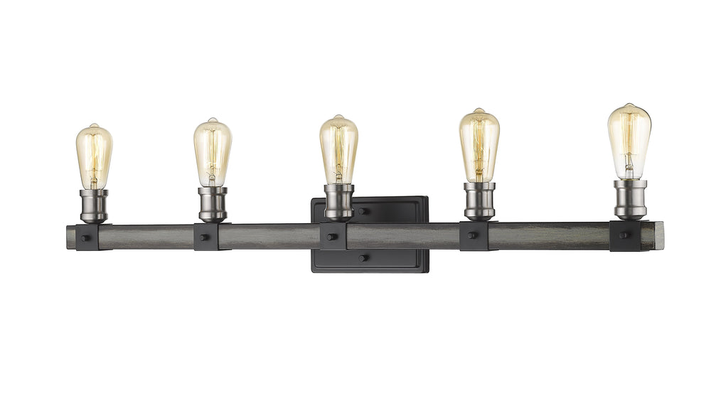 Kirkland 5 Light Vanity in Ashen Barnboard Finish