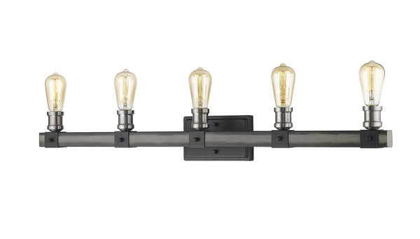 Kirkland 5 Light Vanity in Ashen Barnboard Finish