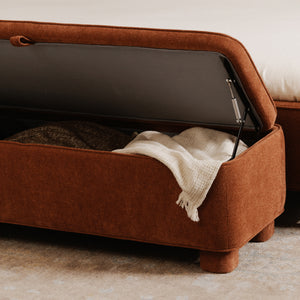 Moe's Ichigo Storage Bench in Deep Orange