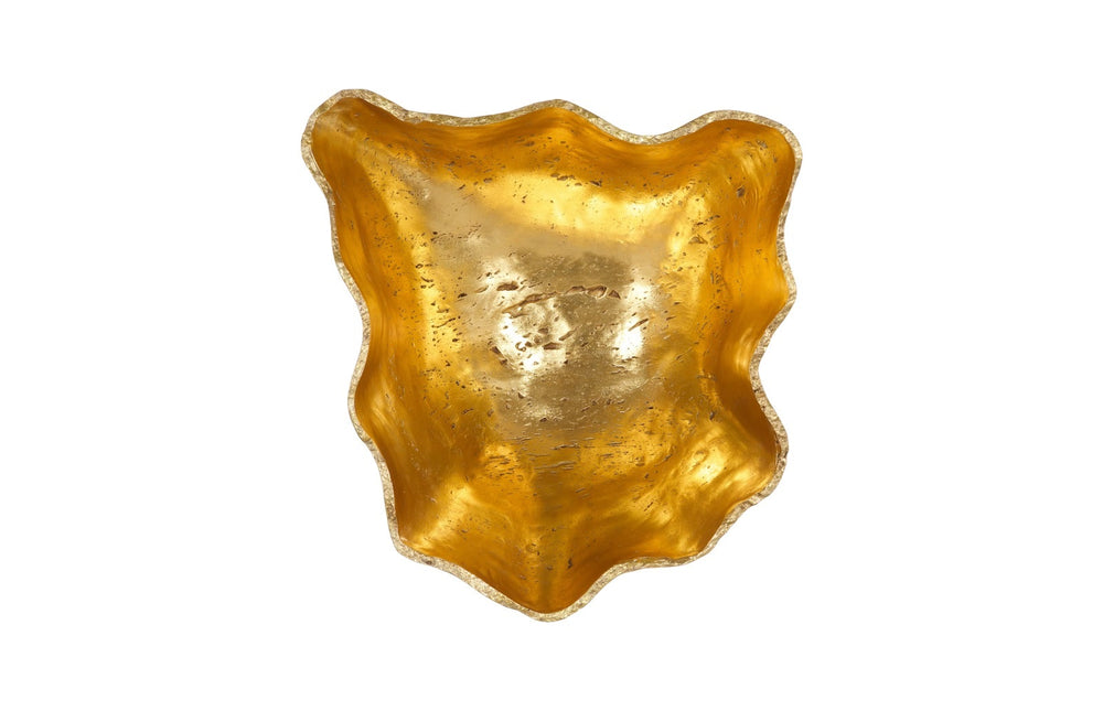 Cast Wall Onyx Bowl, Gold Leaf, Large