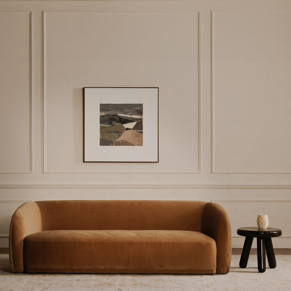 Moe's Faye Sofa in Tan Faux Mohair