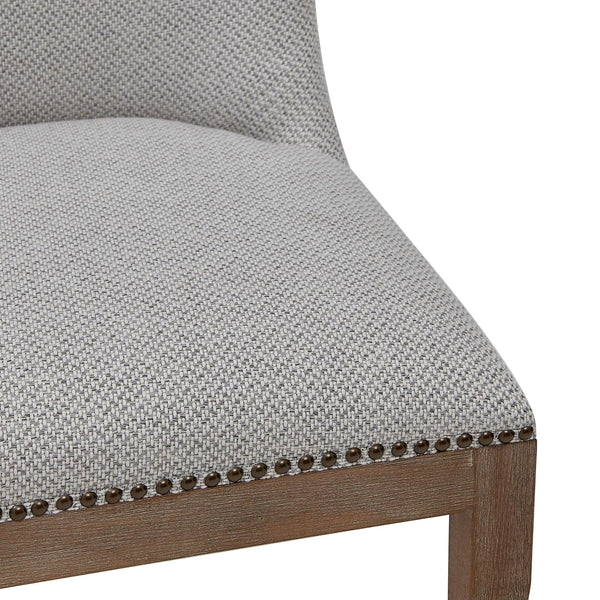 Dorsey Fabric Chair Drift Wood Legs In Cardiff Gray 