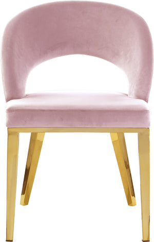 Caroline Dining Chair In Pink Velvet