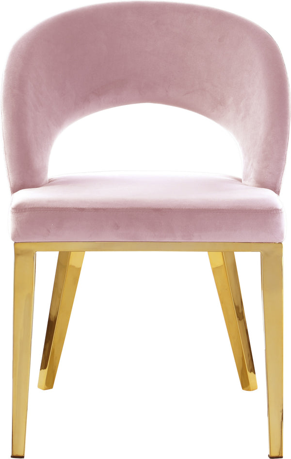 Caroline Dining Chair In Pink Velvet
