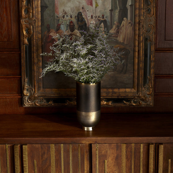 Small Pemberton Vase in Black Onyx and Champagne