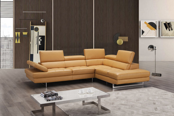 Eliza Italian Leather Sectional Freesia In Right Hand Facing