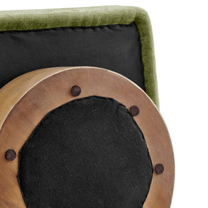 Zenda Chenille Swivel Accent Chair w/ Wooden Base, Millburry Green