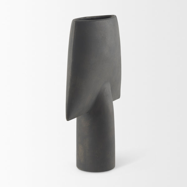 Rylee 13.0H Dark Brown Ceramic Vase