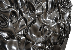Drape Wall Art, Round, Liquid Silver
