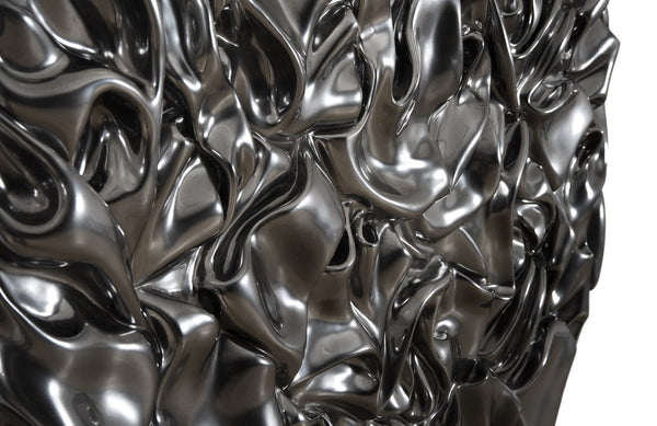 Drape Wall Art, Round, Liquid Silver