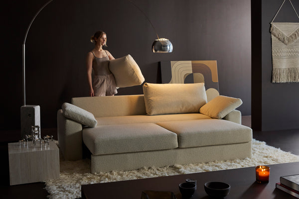 VILANDER SOFA BED, CUSHION ARMS, 57"X79"