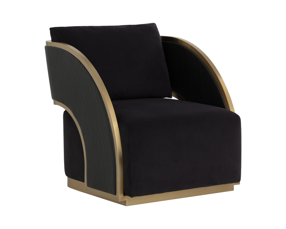 BAZ SWIVEL LOUNGE CHAIR - ABBINGTON BLACK / NAPA BLACK
