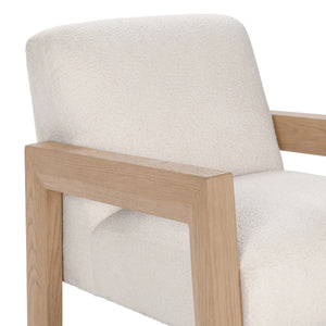 Aliza Upholstered Accent Chair with Oak Frame - Ivory