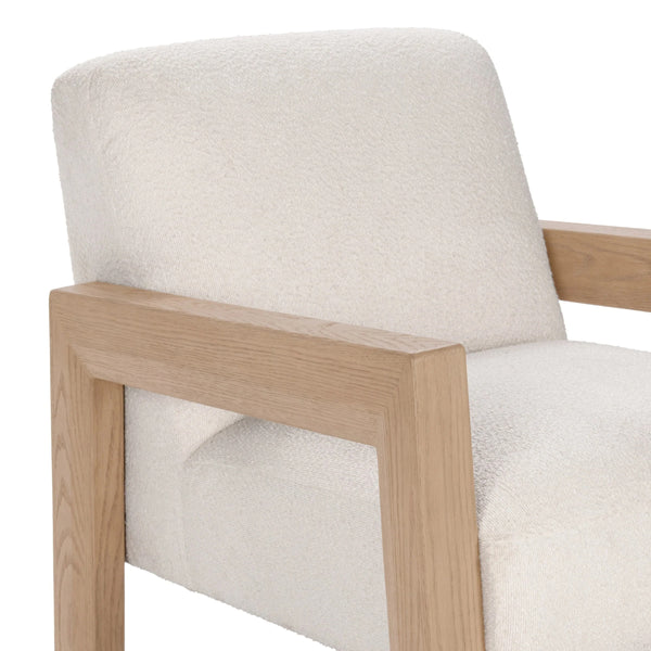 Aliza Upholstered Accent Chair with Oak Frame - Ivory