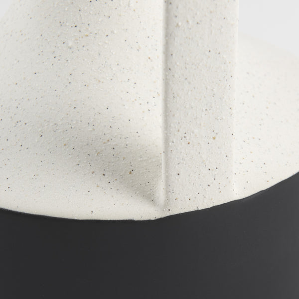 Burton 13.1H Large White and Black Ceramic Jug Vase