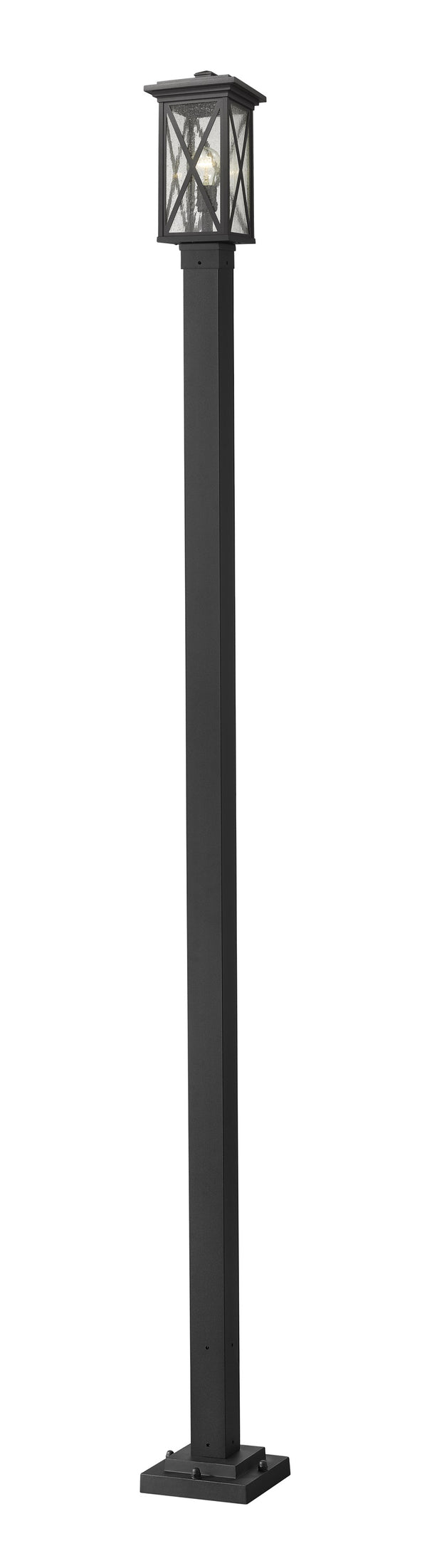 Brookside 1 Light Outdoor Post Mounted Fixture in Black Finish