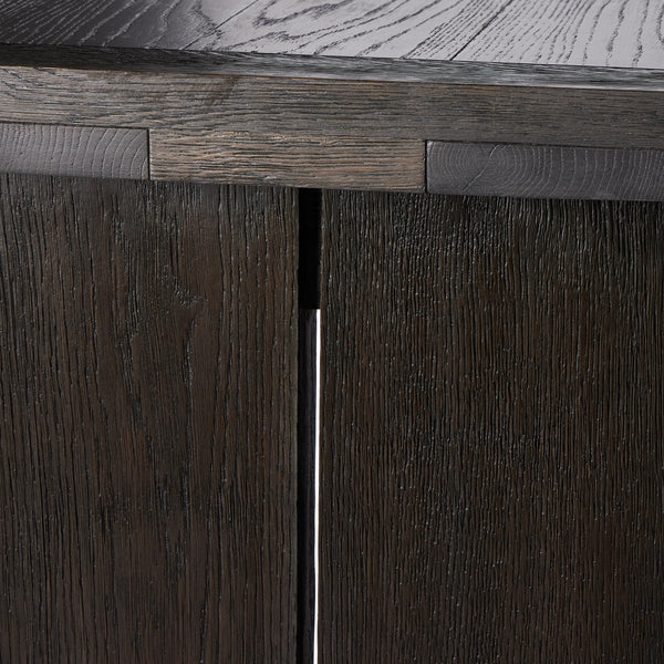 Warby Console Table in Worn Black Oak