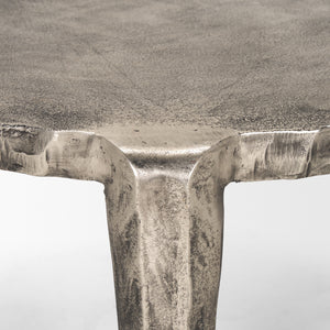 Randy Silver Nickel Cast Aluminum Metal Coffee Table