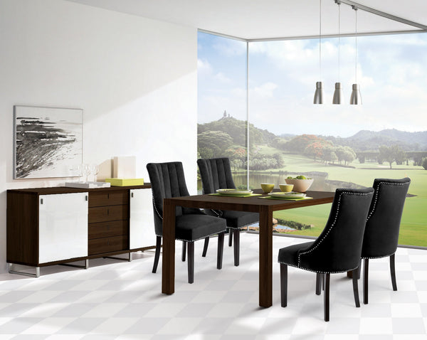 Tiffany Dining Chair In Black Velvet