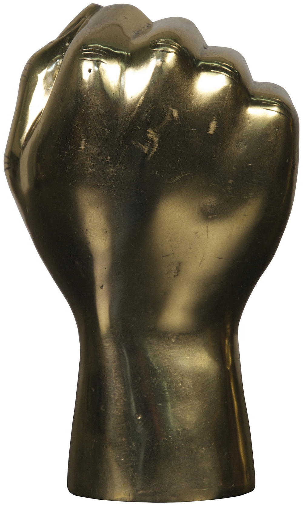 Solidarity Fist Metal Alloy Sculpture in Antique Brass Finish