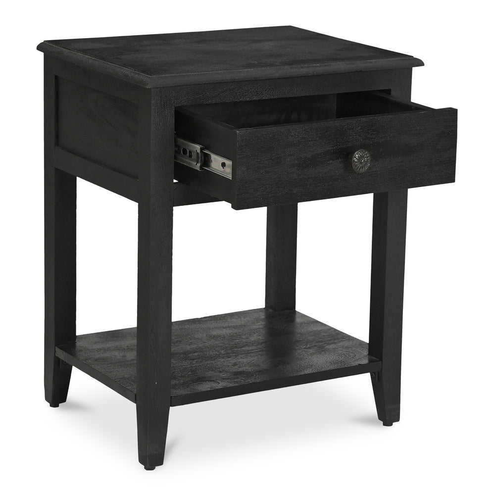 Moe's Corrine Nightstand in Antique Black Mango Wood