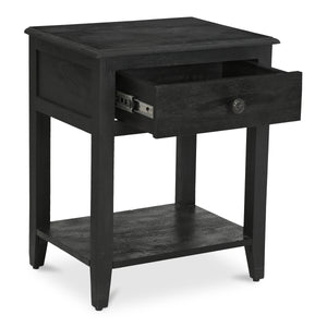 Moe's Corrine Nightstand in Antique Black Mango Wood