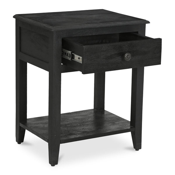 Moe's Corrine Nightstand in Antique Black Mango Wood
