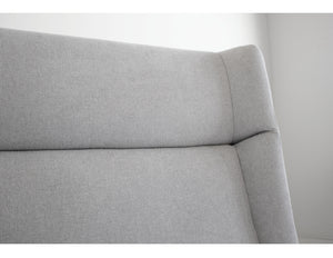 Cove Storage Queen Bed in heather grey chenille fabric
