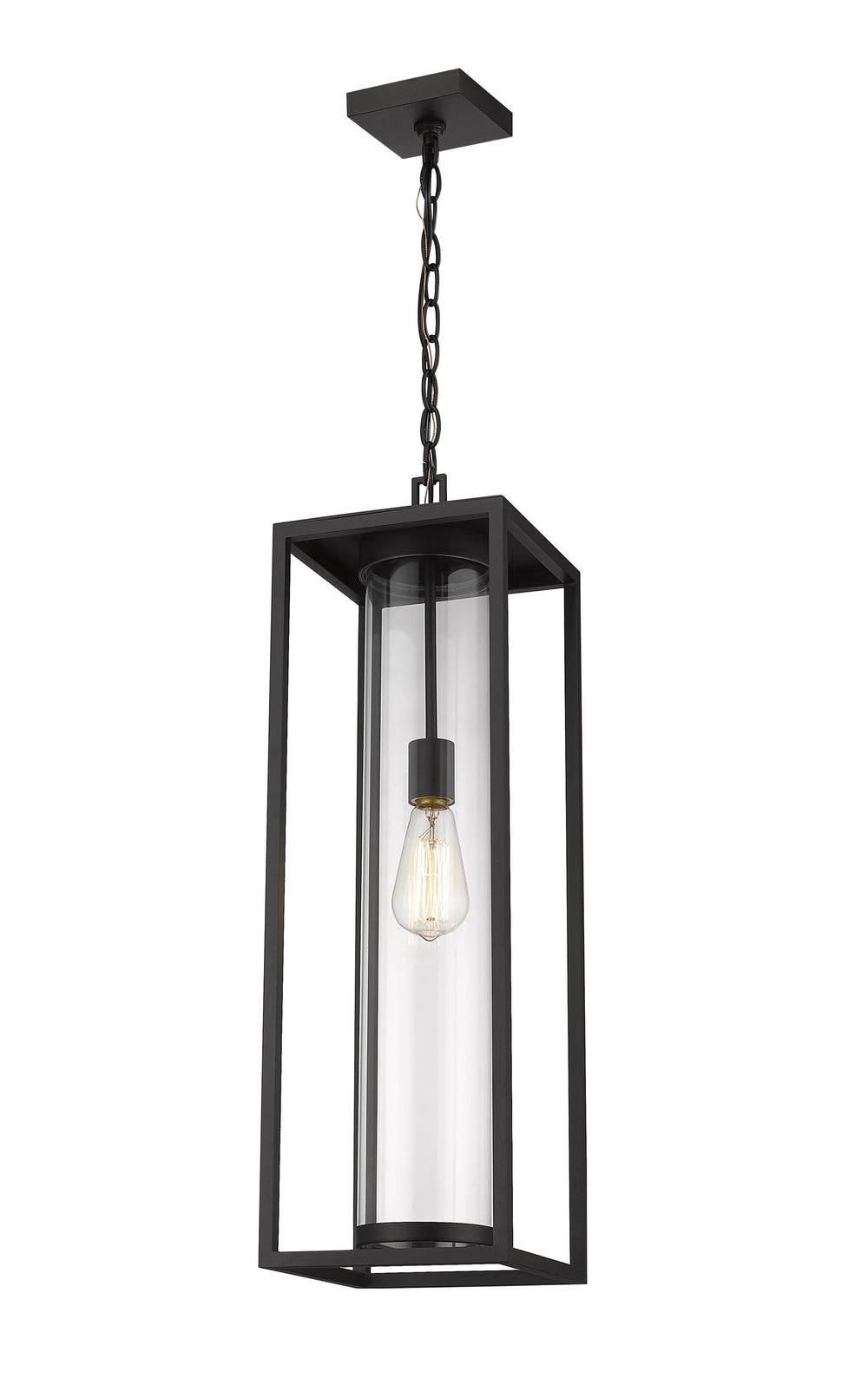 Dunbroch 1 Light Outdoor Chain Mount Ceiling Fixture in Black Finish