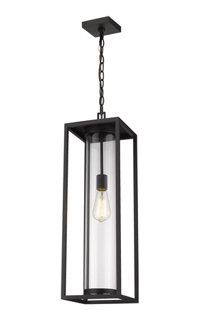 Dunbroch 1 Light Outdoor Chain Mount Ceiling Fixture in Black Finish