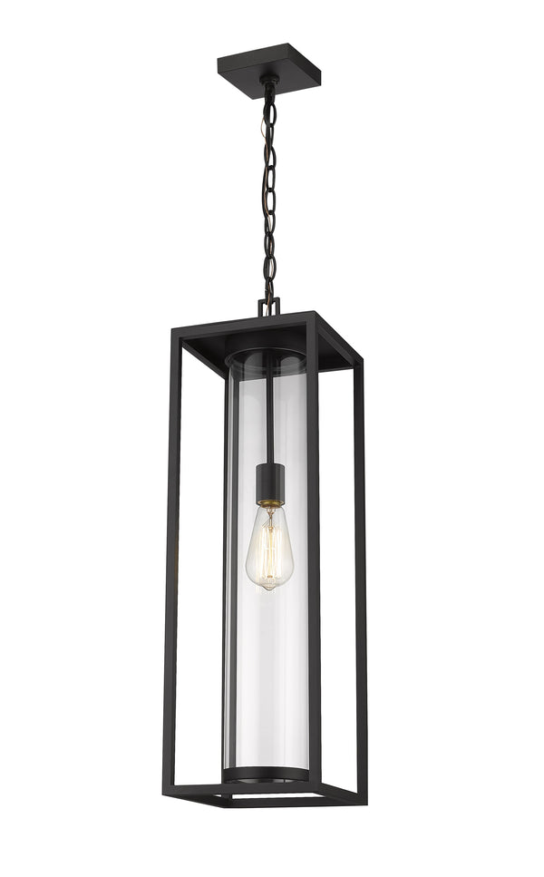Dunbroch 1 Light Outdoor Chain Mount Ceiling Fixture in Black Finish