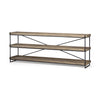 Trey I 80L x 16W Brown Wood and Black Iron Console Table