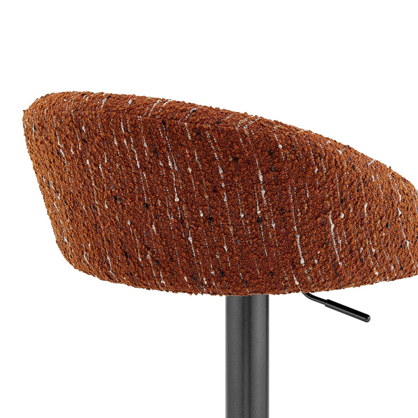 Jorrell KD Boucle Gaslift Swivel Bar Stool, Zenith Terracotta
