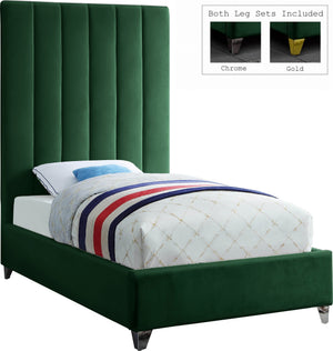Glenda Twin Bed In Green Velvet