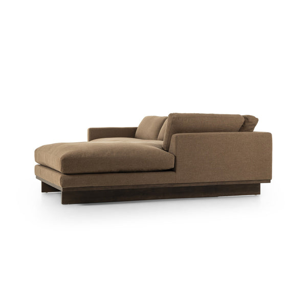Everly 2-Piece Sectional In Antwerp Cafe And Terra Brown Parawood