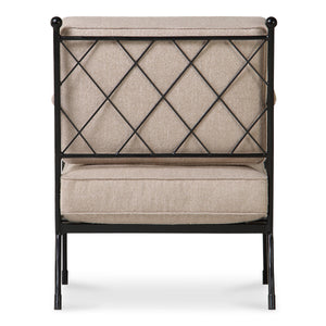 Vecchia Accent Chair Beige with Iron Frame