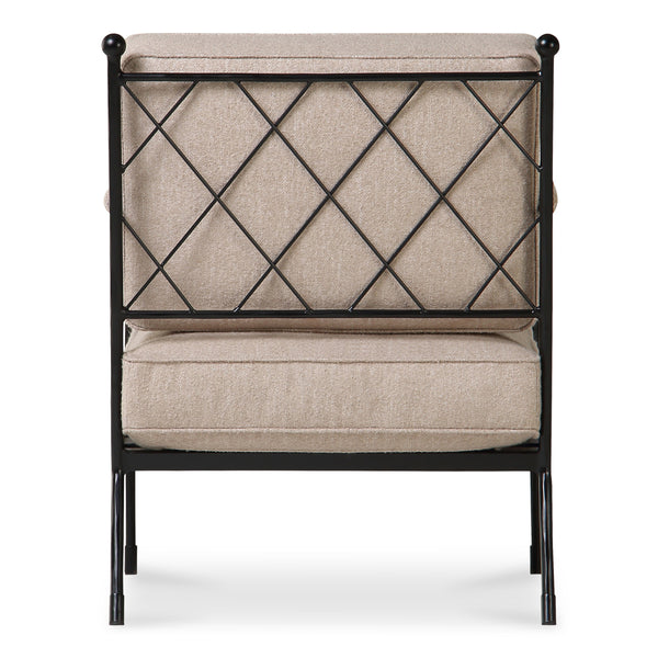 Vecchia Accent Chair Beige with Iron Frame