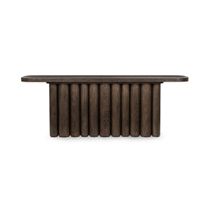Tiber Solid Wood Console Table - Toasted Brown