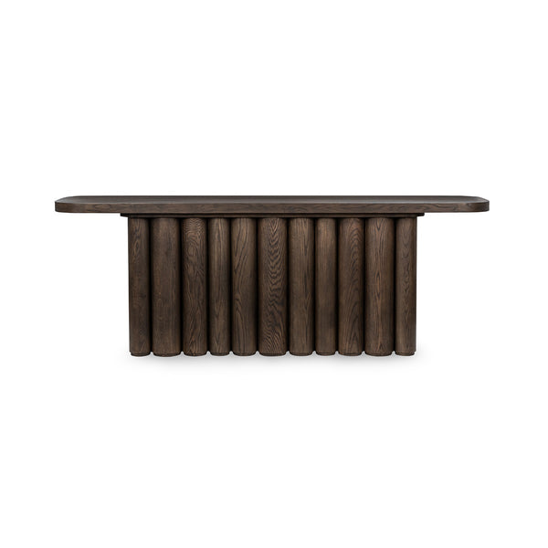 Tiber Solid Wood Console Table - Toasted Brown